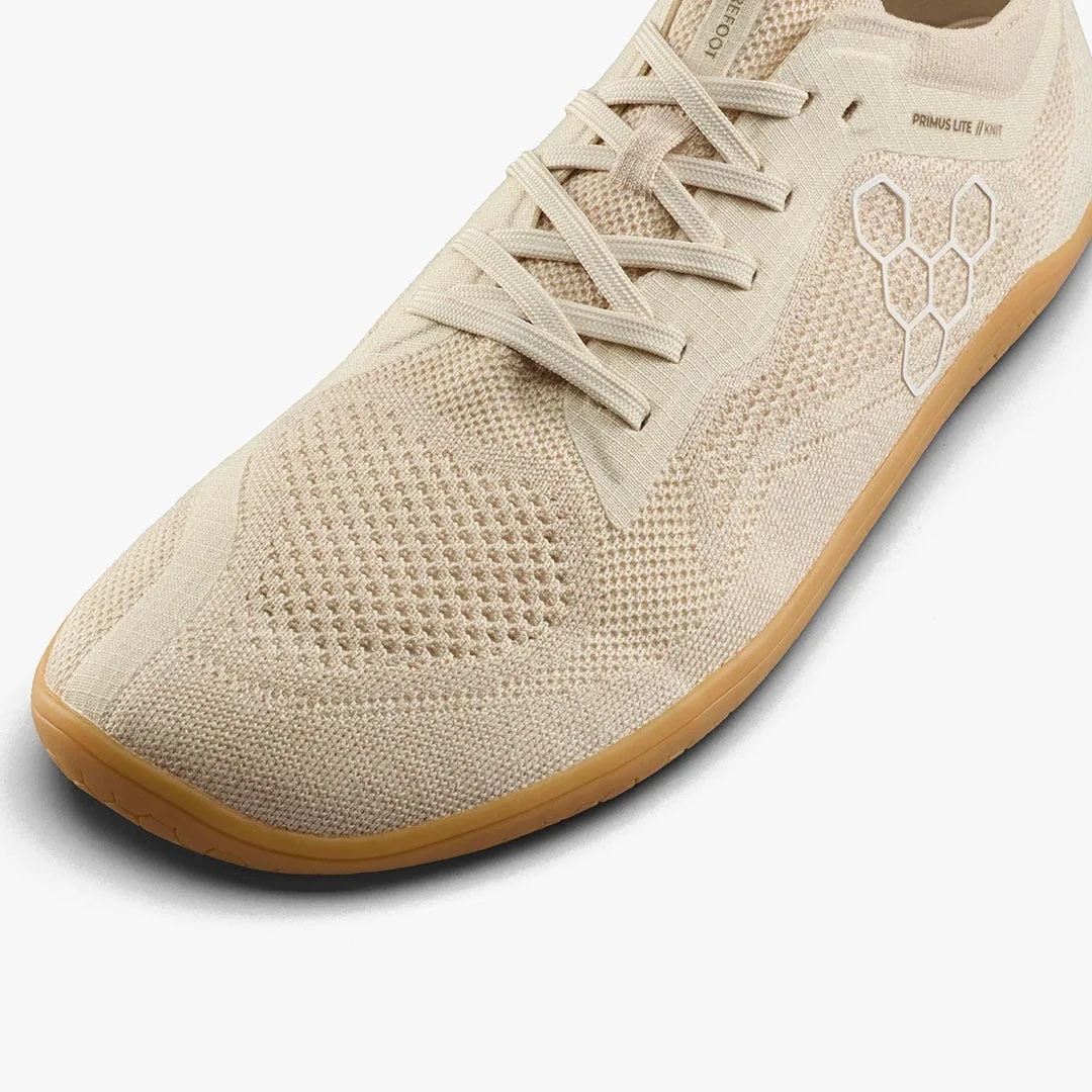 Кроссовки Vivobarefoot Primus Lite Knit Natural — женская модель, кремовый, фото 5