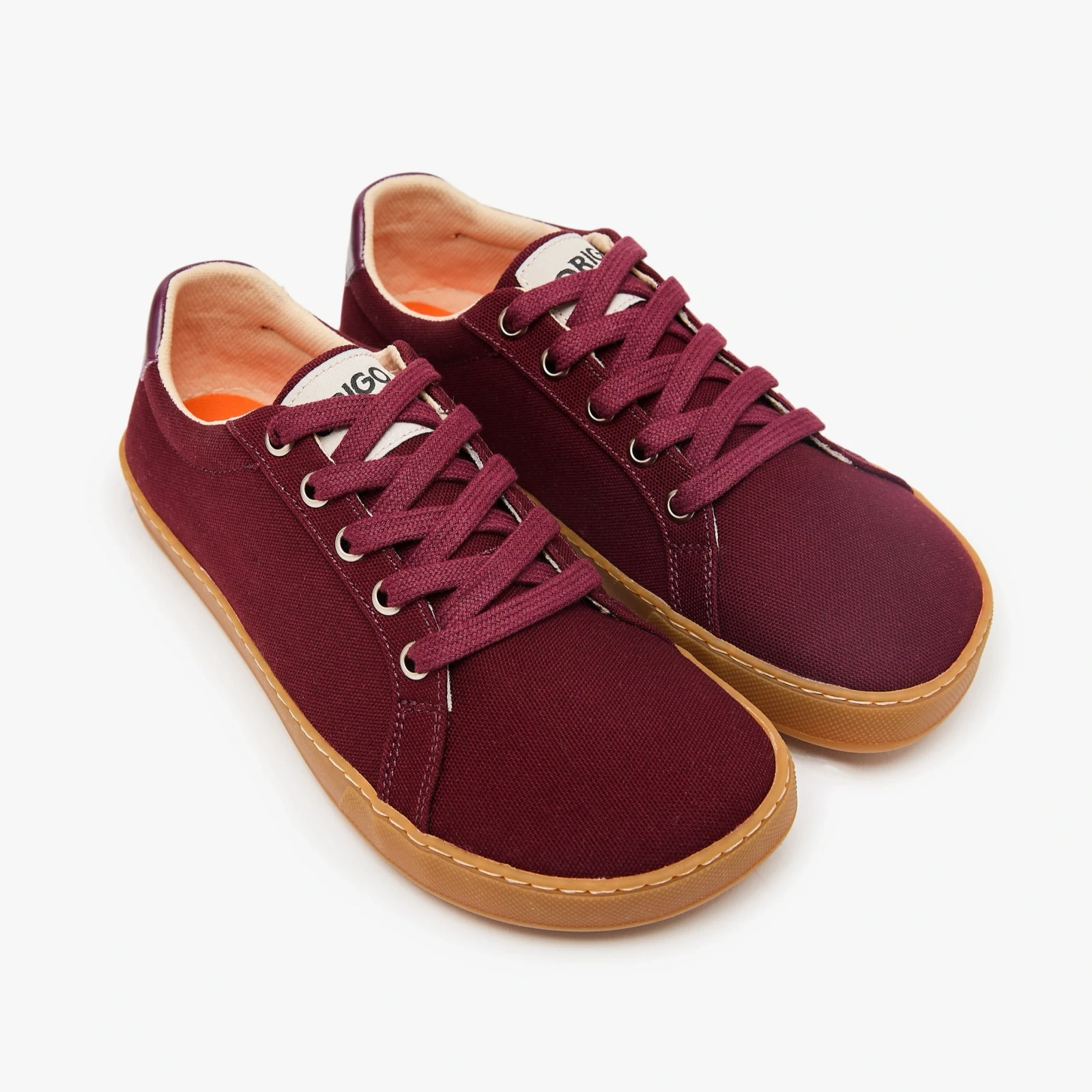 Босоногие кеды Origo Everyday Sneaker Gen 4 — бордовый с янтарной подошвой, фото 2