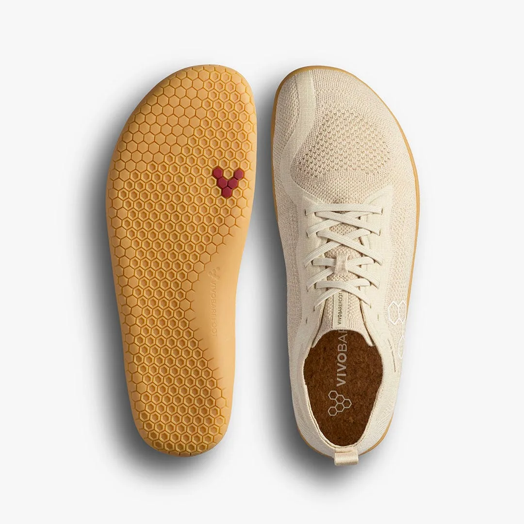 Кроссовки Vivobarefoot Primus Lite Knit Natural — женская модель, кремовый, фото 2